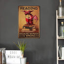 Retro Dragon Reading Book Metal Painting for Bar Pub Tin Plaques Wall Sign