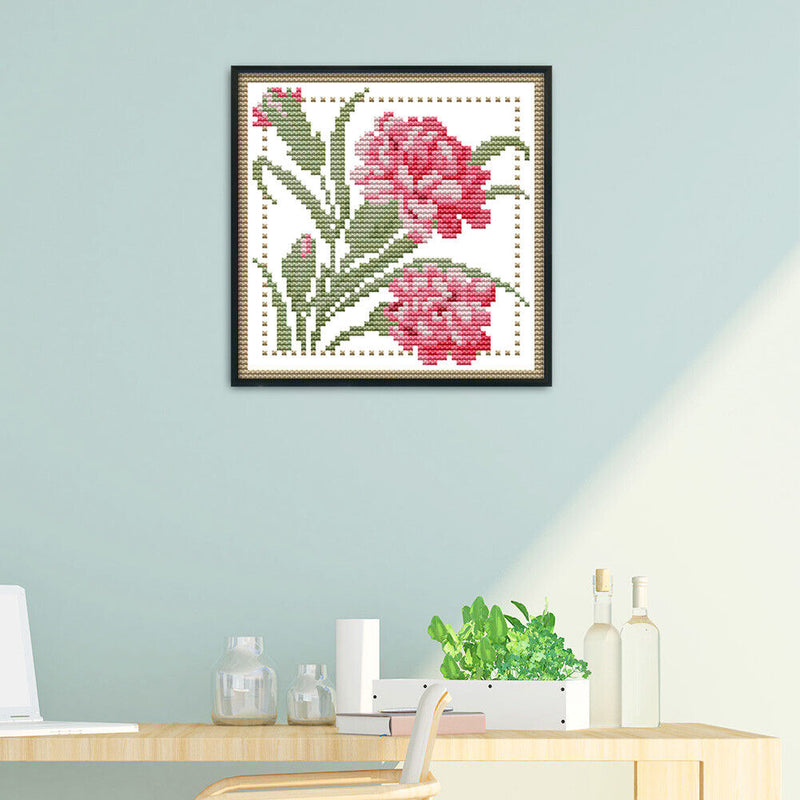 12 Months Flower Cross Stitch DIY Needlework 14CT Stamped (January H423)