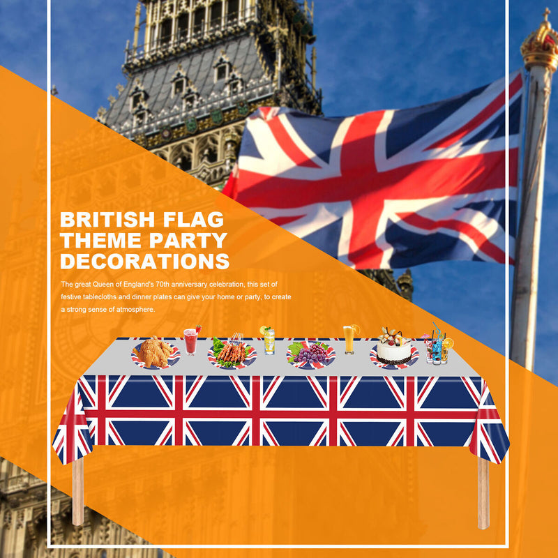 UK British Flag Party Supplies - Great Britain Union Jack Tablecloth 1 Pack