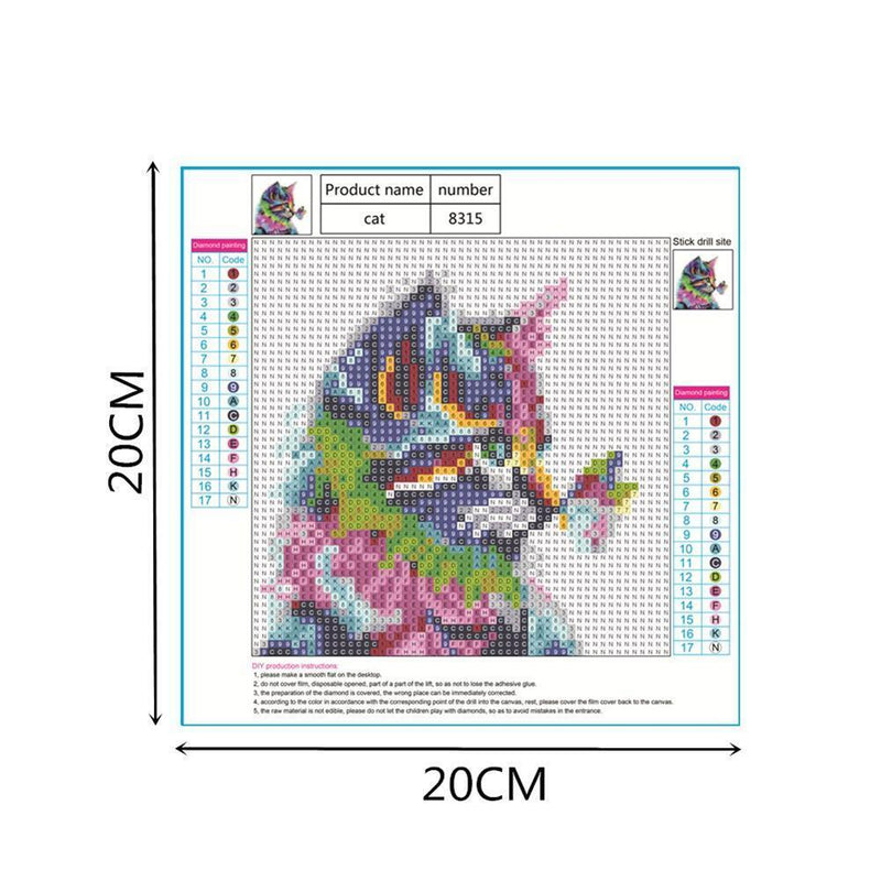 Cat Butterfly 5D Full Drill Painting DIY Needlework Set Mosaic Art Craft