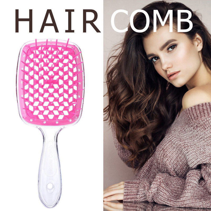 Wide Teeth Air Cushion Combs Women Scalp Massage Styling Brush Hollow Grid Co
