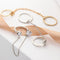 Women Men Party Jewelry Chain Rings Open Finger Rings Multi-layer Punk Rings