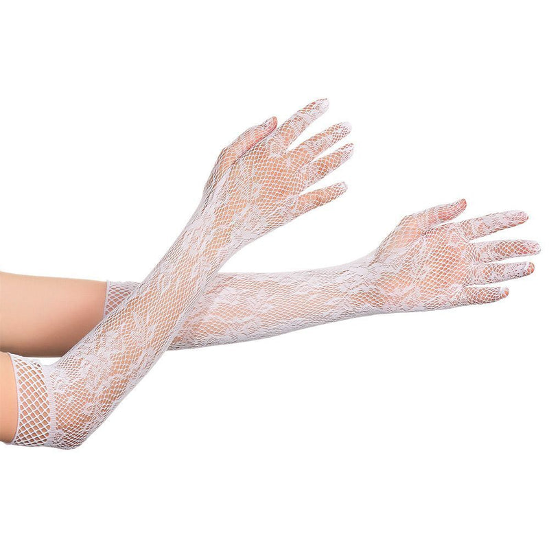 Stretchy Lace Gloves Gothic Punk Mittens Christmas Halloween Gloves Fancy Dress