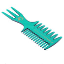 Fish Bone Shape Dyeing Combs Double Side Teeth Hair Coloring Brush (Green)