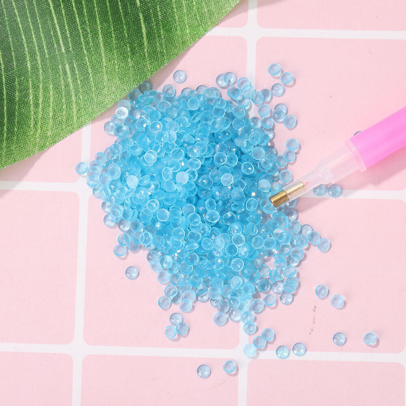 15g/Bag DIY Luminous Round Rhinestones Kit for Diamond Painting (Blue)
