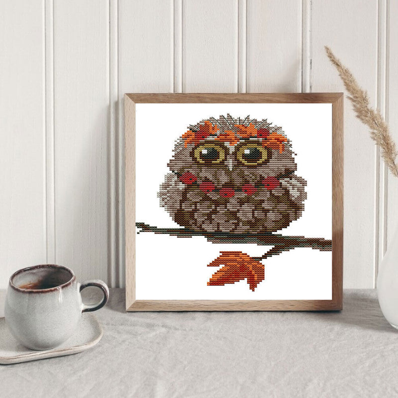 #A Owl Pattern Partial Cross Stitch 14CT DIY Printed Embroidery Kits Home Decor