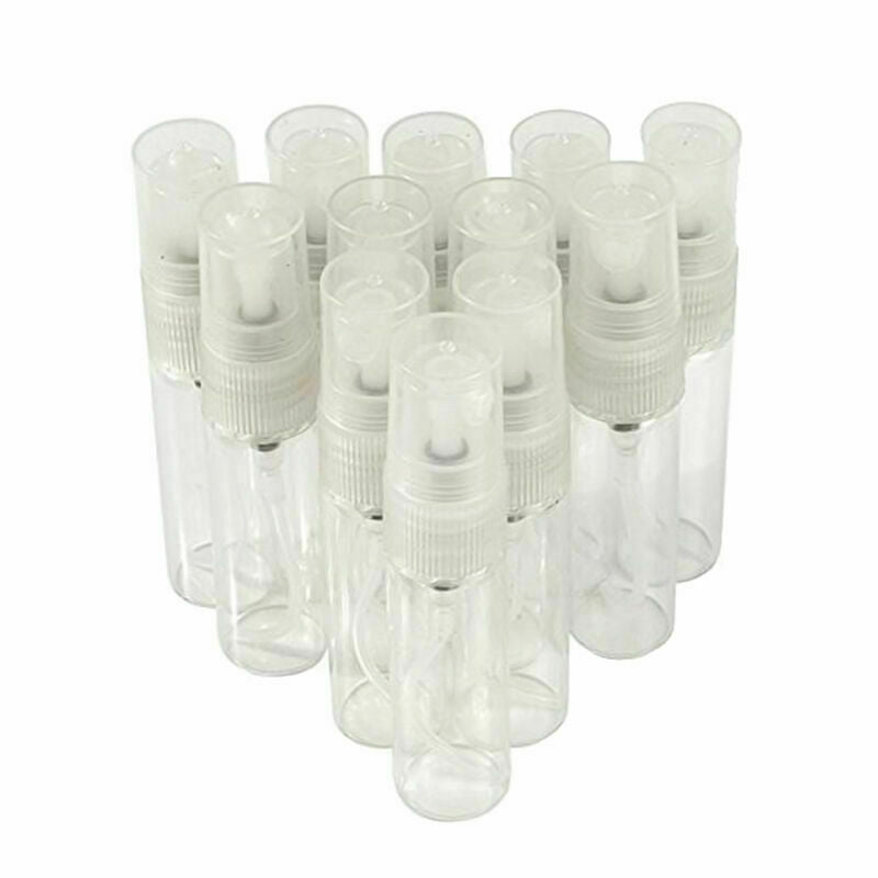 12 X Mini Glass Transparent Small Empty Spray Bottle Atomize Makeup Perfume R1M1