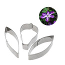3pcs Clematis Flower Metal Cake Mold Stainless Steel Cookie Cutter Tools