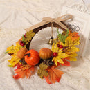 Flowers Harvest Decor Maple Leaf Garland Pumpkin Wreath Halloween Floral Hoop
