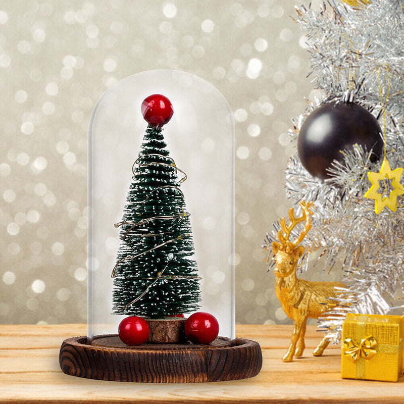 Christmas Tree LED Glass Dome Bottle Lamp USB Bedroom Night Light Decorations