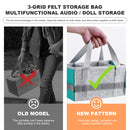 3 Grids Felt Storage Basket - Soft Kid Audio Toys Storage Containers (Blue)