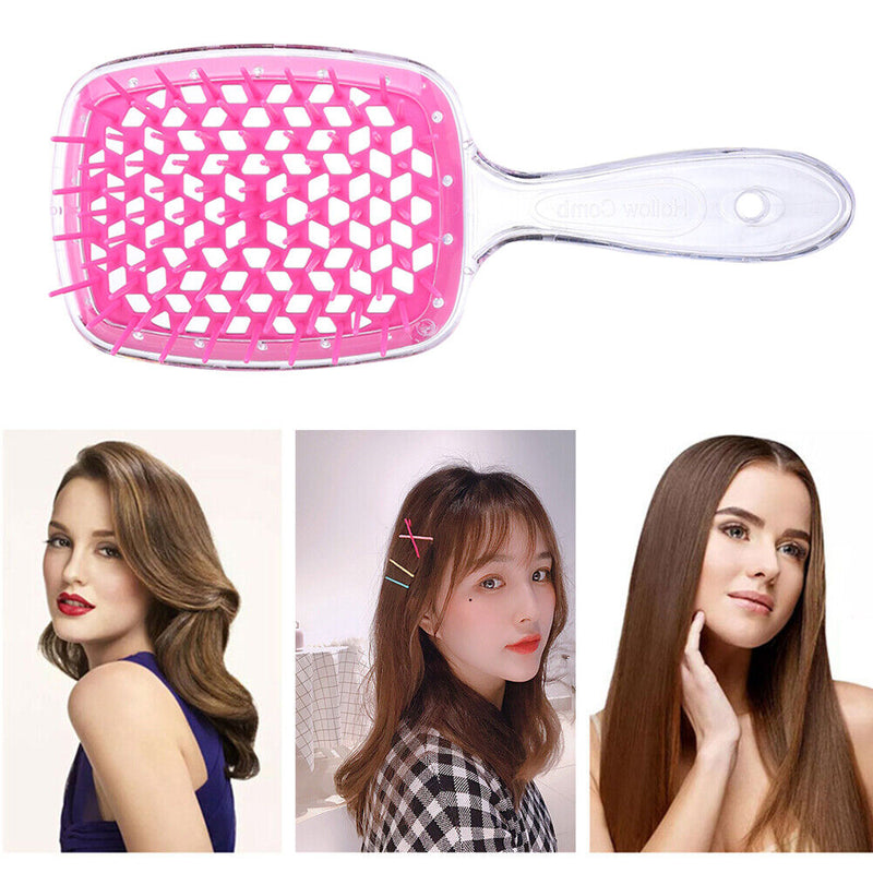 Wide Teeth Air Cushion Combs Women Scalp Massage Styling Brush Hollow Grid Co