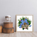 Frameless Oil Paint By Numbers DIY Blue Bow Bell Picture Craft Kit for Home