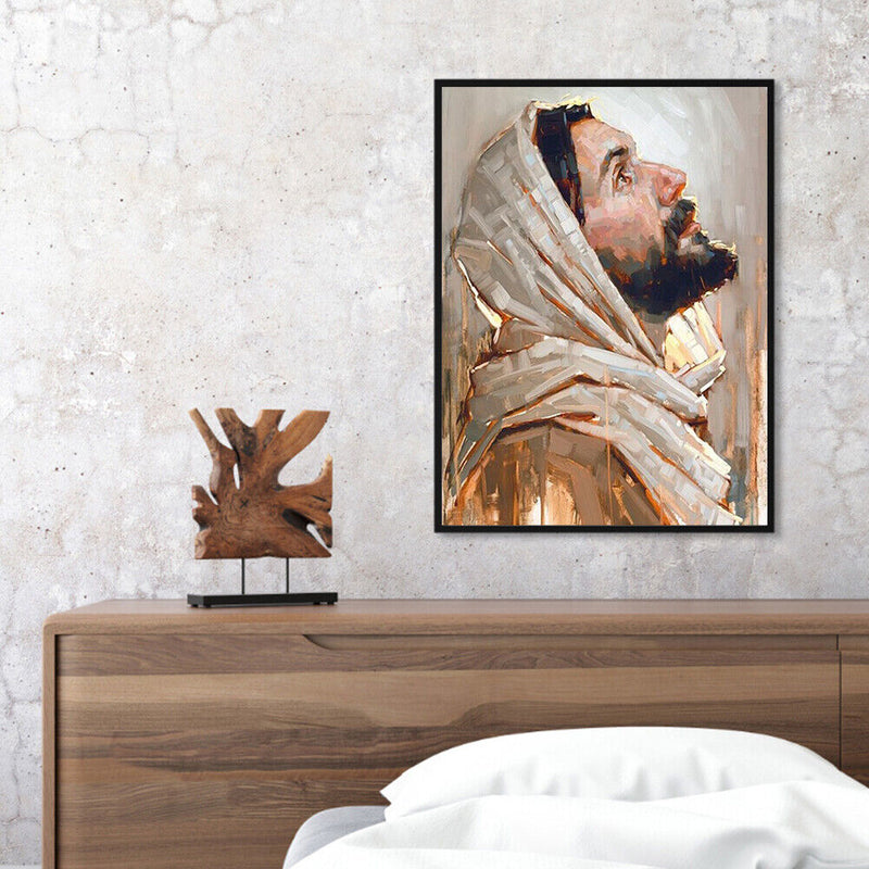Frameless Oil Paint By Numbers Pastor DIY Canvas Picture Craft Kit for Home