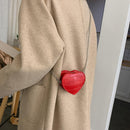 Love Heart Crossbody Handbag Women Kids Leather Small Shoulder Bags (Red)