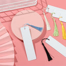 Aluminum DIY Tags White with Tassels Blank Bookmarks Sublimation Bookmark