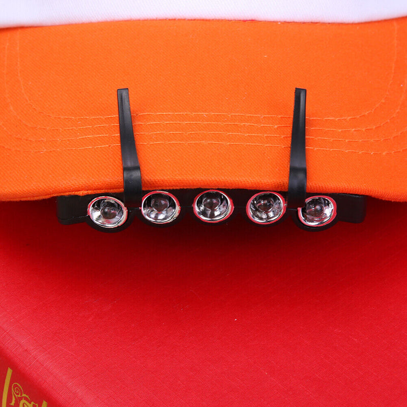 5 LED LED Cap Light Headlamp Flashlight Head Cap Hat Clip On Night Fishing