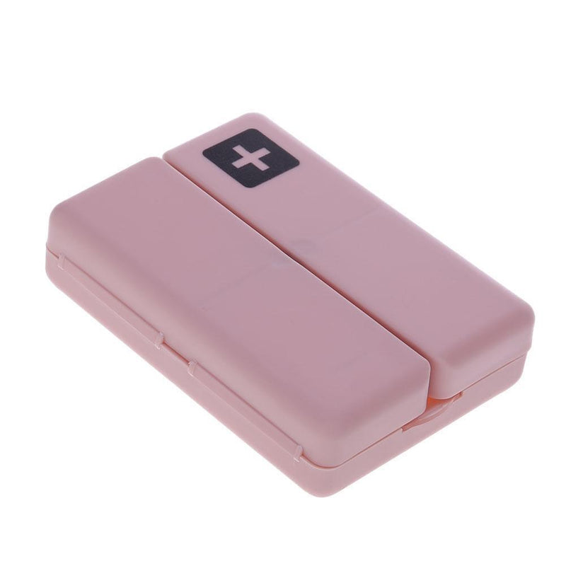 7 Grids Weekly Pill Box Magnet Lid Tablet Storage Box Pill Splitter (Pink)