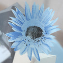 Sunflower Print Window Door Curtain Tulle Curtains for Living Room (Blue)