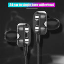 A4 3.5mm Wired In-Ear Earphone Volume Control Music Earbud with Mic (Black)