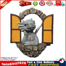 Dinosaur Climbing Windows Sculpture Garden Dragon Opening Door Statue (A) Newly