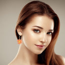 Korean Daisy Hook Dangle Earrings Women Sweet Flower Ear Jewelry (Pink) Newly