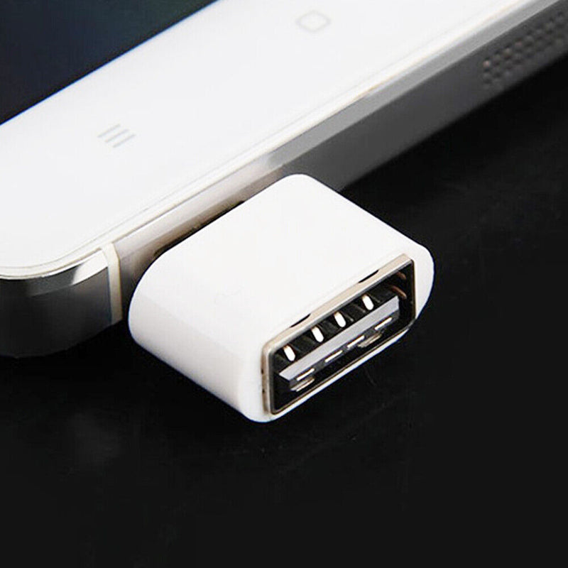 Micro USB Cable Adapter USB 2.0 to USB OTG Converter for Mouse (White 2pcs)