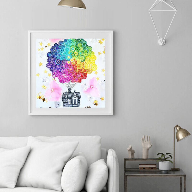 Full Round Diamond Painting Dream of Flying House Rhinestone Mosaic Home Decor