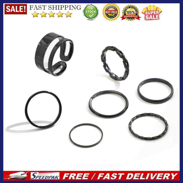 7pcs/set Punk Finger Rings Fashion Metal Buckle Joint Tail Rings for Women Gi