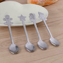 4Pcs Mini Christmas Steel Coffee Tea Kids Spoon Teaspoon Tableware E5G8
