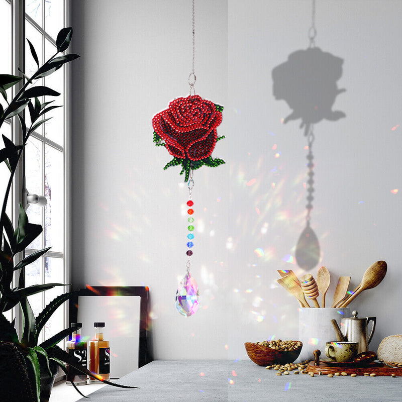 Angel Tears Diamond Sunburst Wind Chime Handmade Crystal Light Catching Pen