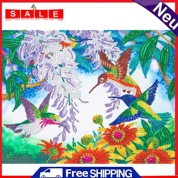 5D Partial Special Shape Drill Drawing Picture Bird Flower Diamond Painting Kit