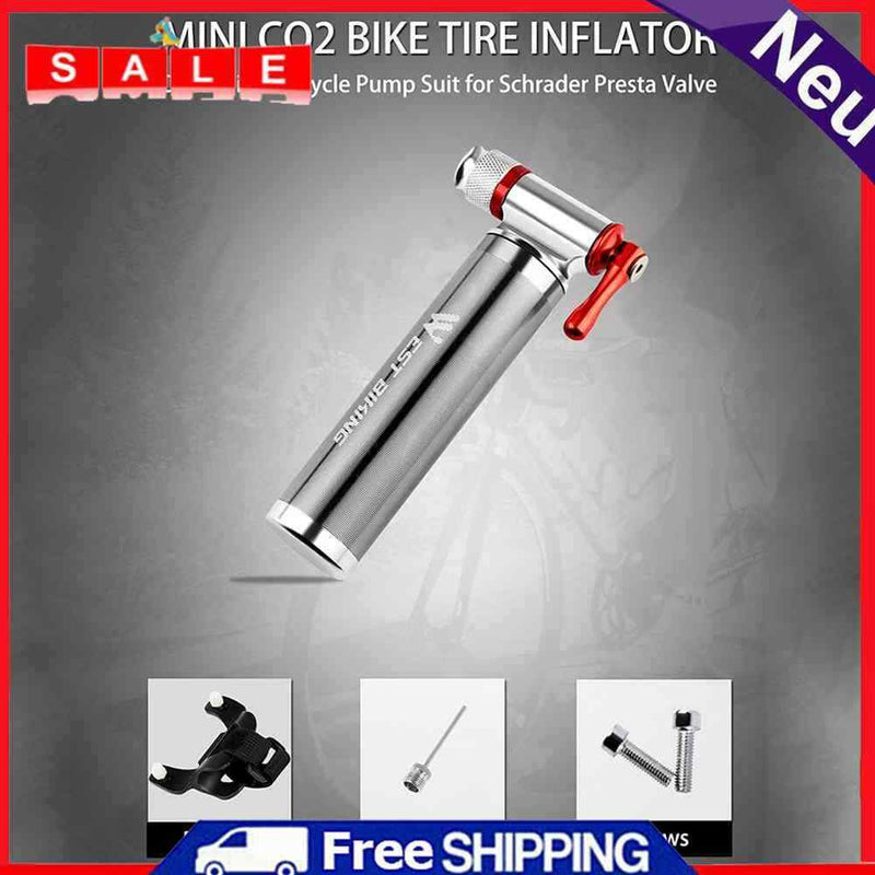 Outdoor Bicycle Mini Pump Aluminum MTB CO2 Tire Filler for Basketball Football