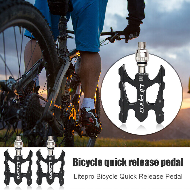 1 Pair Folding Bicycle Pedals MTB Mountain Bike Cycling Quick Release Foot Pedal