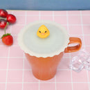 Cartoon Silicone Cup Cover Heat Resistant Sealed Cap Cups Lid (Yellow Duck)