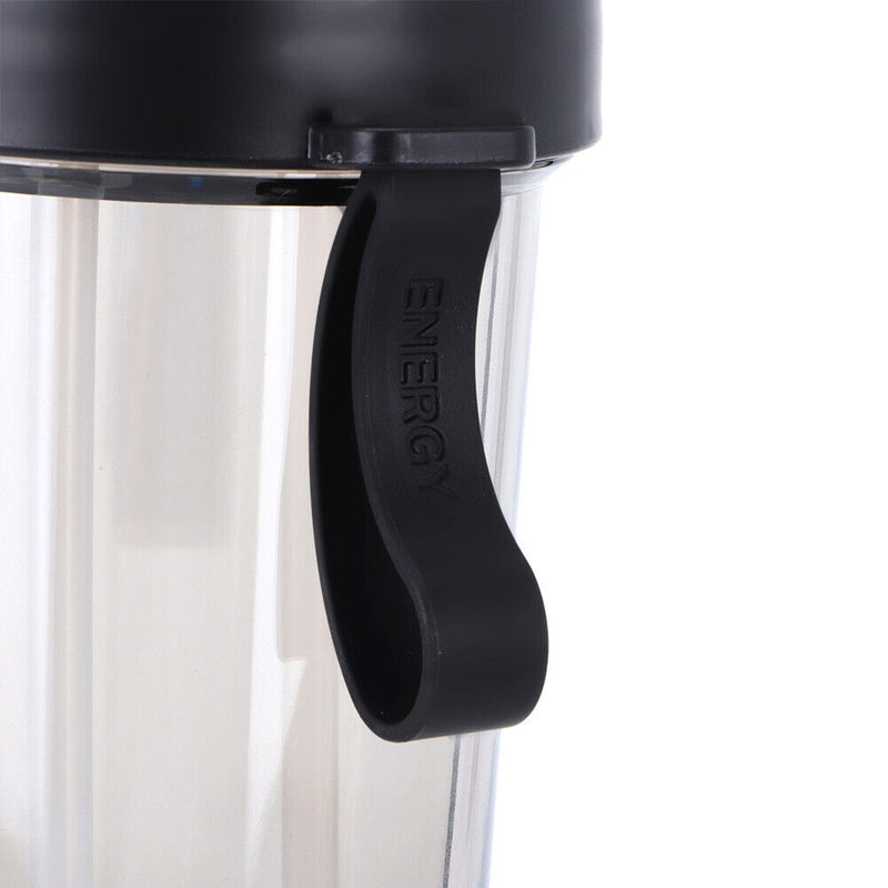 600ml Dual Straw Cup Outdoor Sports Drinking Beverage Water Bottle (Black)