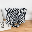 Female Fluffy Hit Color Shoulder Bag Autumn Winter Casual Flap Mini Handbag
