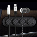 Magnetic Cable Organizer Clip Carbon Fiber Look Desktop USB Data Cable Hold