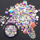 Colorful Glitter Glass Flatback Rhinestone Bottom Crystal Nail Art Rhinestones