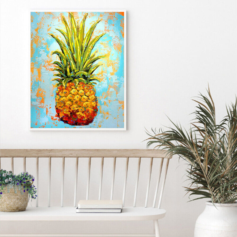 Abstract Pineapple Oil Paint By Numbers Kits DIY Handpainted on Canvas Wall Art
