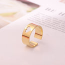 Heart Couple Ring Stainless Steel Wedding Lovers Open Rings Men Women Jewelry