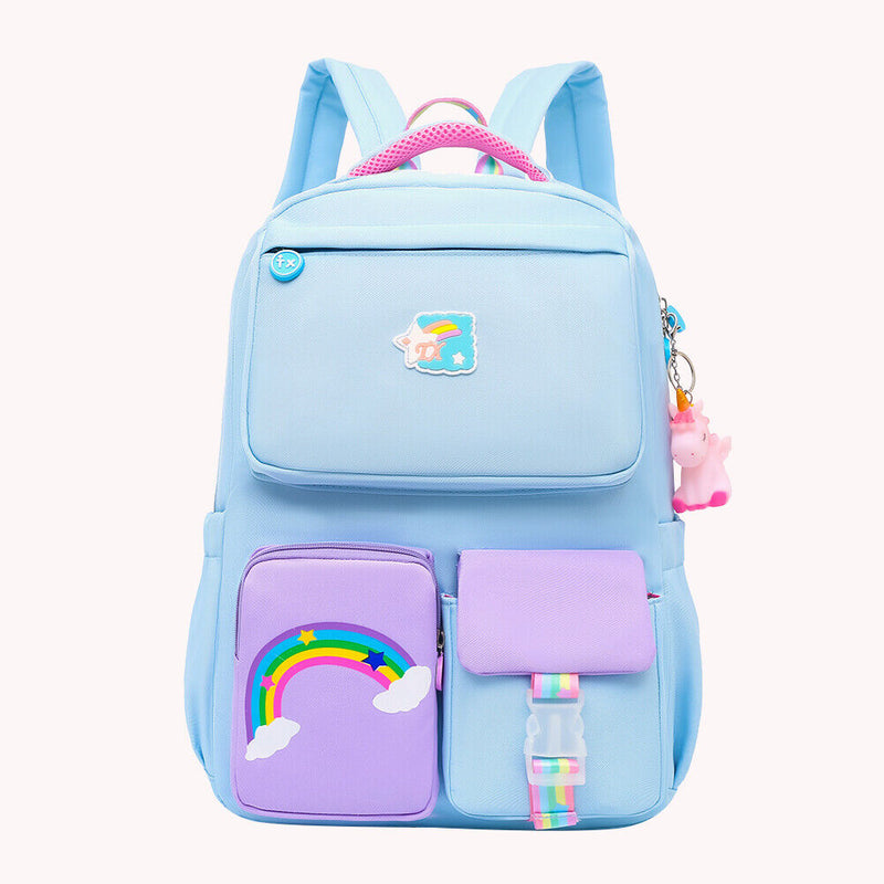 #A Rainbow Shoulder Strap Large Capacity Schoolbag College Teenage Girl Children