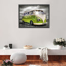 DIY Full Square Drill Diamond Painting Mosaic 5D Green Minibus Kit Bedroom Decor