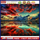 Painting By Numbers Kit DIY Red Cloud Canvas Oil Wall Art Picture Gift Orname