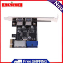 USB3. 0 PCIe Expansion Card Adapter External 2 Port USB 3.0 Hub Internal 19pin Hea