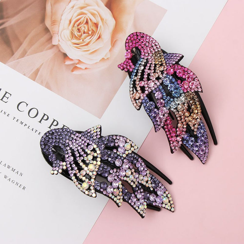 Duckbill Hair Claws Flower Hair Clip Rhinestone Hairpin Hair Dovetail Clips