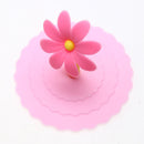 Sunflower Dustproof Reusable Silicone Cup Lid Insulation Cup Cover (Pink) Newly