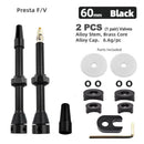2pcs Bicycle Tubeless Valve Set CNC Machined Anodized Tool (60mm Black) Newly