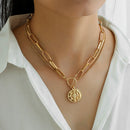Fashion Jewelry Punk Metal Thick Chain Necklace Double Layer Street Choker Gifts
