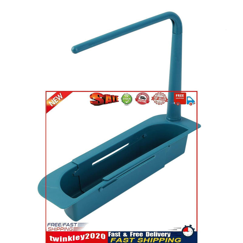 Expandable Kitchen Sink Rack Retractable Household Sink Dish Pool (Blue) Newly